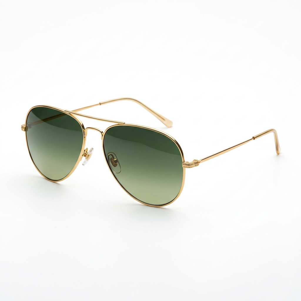 Aviator dourado com lentes verdes G-15 clássico