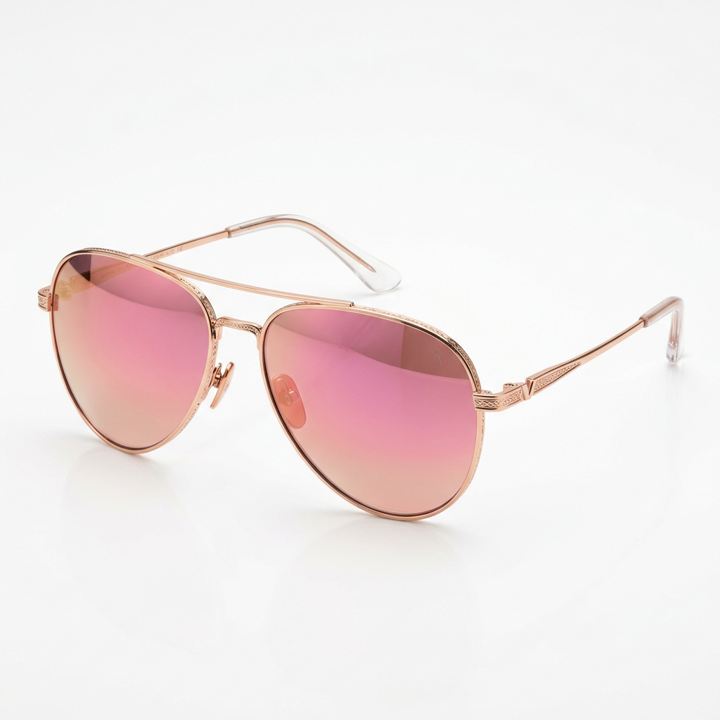 Aviator rose gold com lentes degradê rosa