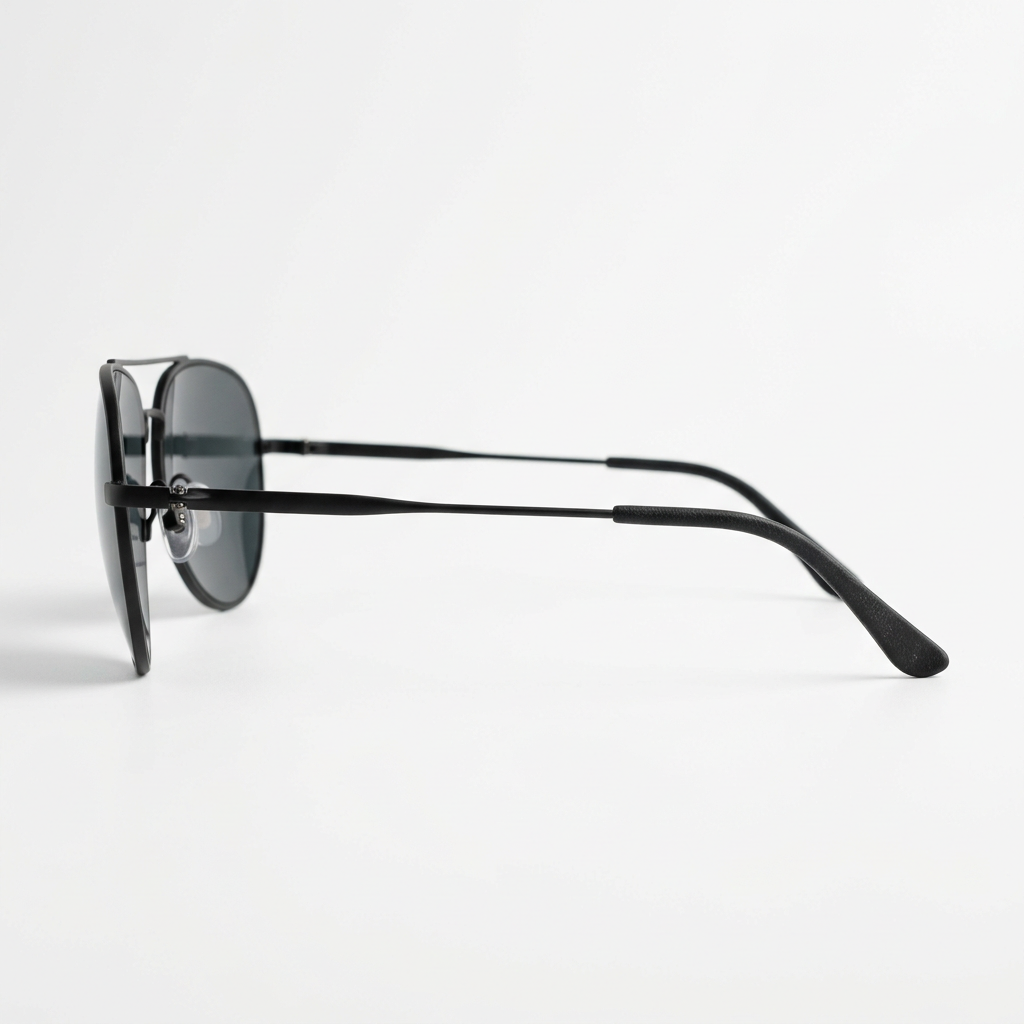 Aviator preto fosco lente cinza polarizada