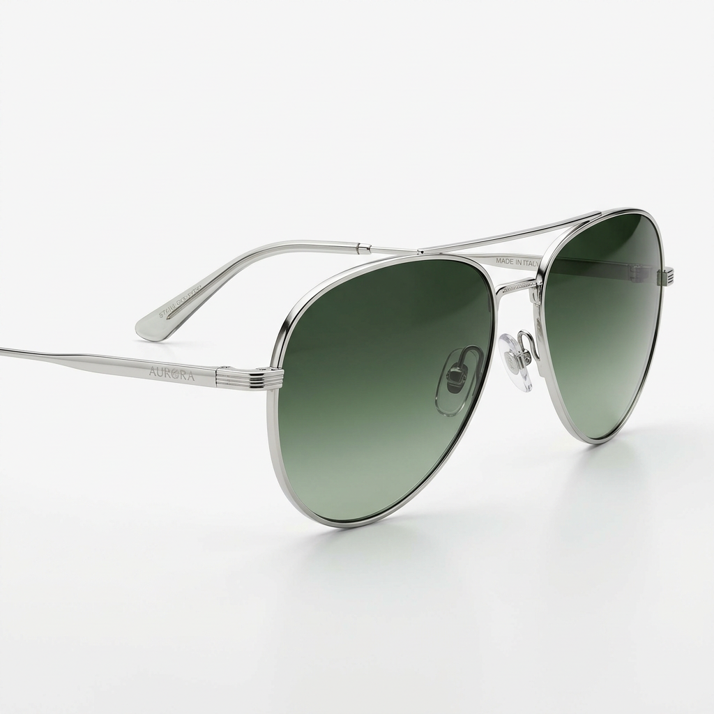 Aviator prata lente verde G-15 clássico